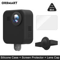 Silicone Case for GoPro MAX 360 Tempered Glass Screen Protector Protective Lens Cap Housing Cover for Go Pro Max Accessories