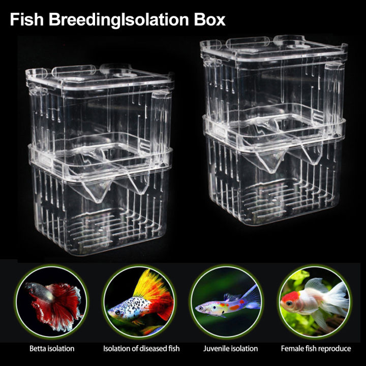 Opets Double-Deck Clear water Breeding Isolation Box Aquarium Breeder ...