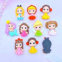 PINGCHUISHOP สาวๆน่ารักเจ้าหญิง DIY กิ๊บหนีบผมรูปการ์ตูนหลังแบนเครื่องประดับเรซินเครื่องประดับสมุดภาพตกแต่ง