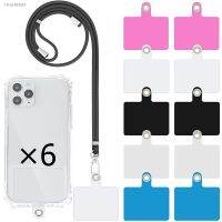 ✙ 2023 Clear Mobile Phone Case Strap Gasket Rope Cord Replacement Card With Metal Ring Hook Cord Universal Transparent Phone Patch