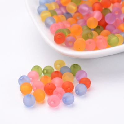 200pcs/set 6mm Frosted Acrylic Round Loose Spacer Beads For Jewelry Bracelets Necklaces Making DIY