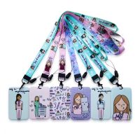 Women Doctor Nurse Lanyard ID Name Card Holder Girls Credential Holders Hospital Workers Neck Straps Badge Holder Keychains Card Holders