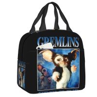 ❐ Vintage Gremlins Insulated Lunch Bag for Camp Travel Gizmo 80s Movie Mogwai Monster Leakproof Cooler Thermal Lunch Box Children