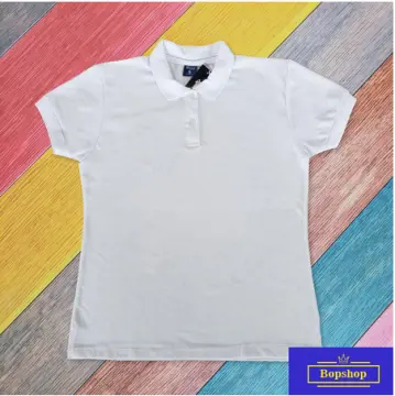 Shop White Short Sleeve Polo Shirt Women with great discounts and