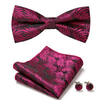 Brand Bow Tie Set for Men Pink Bowties For Mens Wedding Cravat Fashion Casual Bowtie Crutch Men Gifts