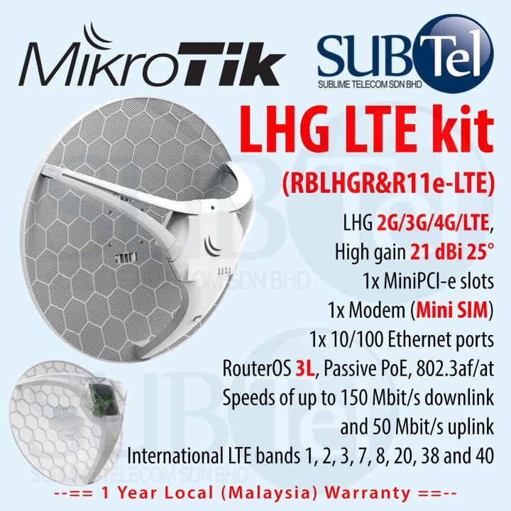 人気ショップ Mikrotik LHG 4G kit LTE 21dBi Outdoor CPE and Modem RBLHGR R11e-4G 