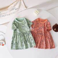 Sanlutoz Cute Animal Summer Baby Dress Holiday Short Sleeve Kids Girls Clothing Casual  by Hs2023