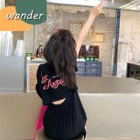 Wander ชุดเดรสเด็กผู้หญิง เสื้อผ้าเด็กผญ ดีไซน์สีทึบสไตล์เกาหลี ชุดเดรสเสื้อยืดแขนสั้นผ้าฝ้ายลำลองสำหรับเด็กผู้หญิง23823