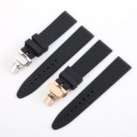 New High Quality rubber strap 21mm 23mm Black Diving Silicone Watchbands for chopard