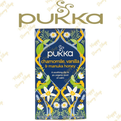 ชา PUKKA Organic Herbal Tea 🍃⭐Chamomile Vanilla &amp; Manuka Honey⭐🍵 ชาสมุนไพรออแกนิค ชาเพื่อสุขภาพจากประเทศอังกฤษ 1 กล่องมี 20 ซอง
