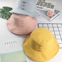 STOCK korean hat multicolor fisherman hat Guess shell letters embroidery solid color bucket hat Japanese literary beach sunshade sun hat 【JULY]