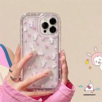 เคสโทรศัพท์มือถือแบบนิ่ม Tpu ใส กันกระแทก ลายการ์ตูนกระต่ายน่ารัก สําหรับ IPhone 7Plus 8Plus XR 14 13 12 MAX 6 6S X XS