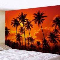 Seaside Landscape Background Cloth Coconut Tree Beach Decoration Tapestry Famous Holiday Matching Photo