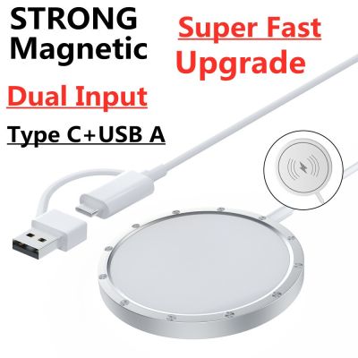 15W Magnetic Wireless Charger Pad Stand for Masafe iPhone 14 13 12 Pro Max Mini Induction Fast Wireless Charging Docking Station