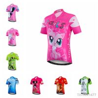 【hot】♧✤✚  2022 Cycling Jersey Kids Boy Mountain MTB Shirt Short sleeve Children Road Top clothes Clothing Pink