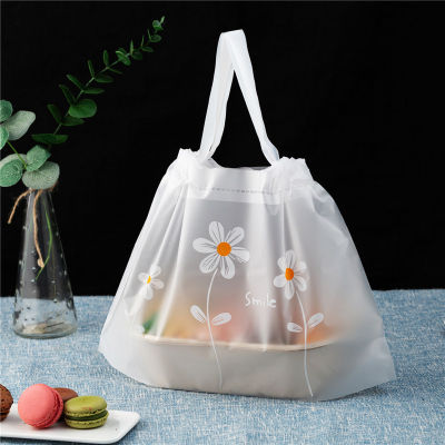 50pcs 40x30x14cm Baking Toast Bread Cake Packaging Translucent Drawstring Plastic Takeaway Food Portable Packing Bags