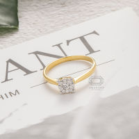 Amantio Diamond แหวน เพชร แท้ แหวนหมั้น แหวนแต่งงาน 18K  YELLOW GOLD (E COLORน้ำ99)