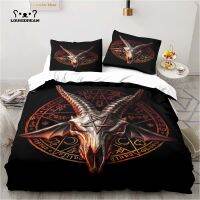 Baphomet Satan Demon Evil Christmas Navidad Gift King Twin Double Child Bedding Set Microfiber or Polyester Duvet Cover Set