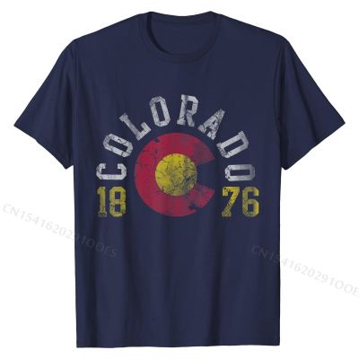 State of Colorado 1876 T-Shirt Cotton Men Tops Tees Party T Shirts Printed On Fitted