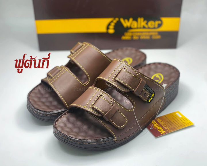 รองเท้า-walker-รุ่น-wb-655-รองเท้าวอคเกอร์-สีดำ-น้ำตาล-รองเท้าแตะหนังผู้ชาย-รองเท้าหนังแท้