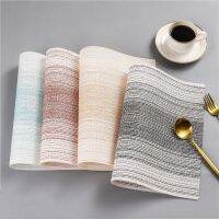 ◐№ ins Nordic fresh and simple striped table mat bowl mat fashion non-slip anti-oil Texlin western table mat wholesale