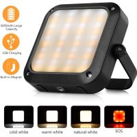 Portable LED Work Flood Camping Light 1000LM 5000mAh Emergency Hurricane Power Bank Magnetic Hanging Reading Lamp for Outdoor