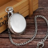 「Dark blue watch」 LuxurySilver PendantFOB WatchArabic NumberClock ผู้ชายและผู้หญิง FashionChain Unisex Gift