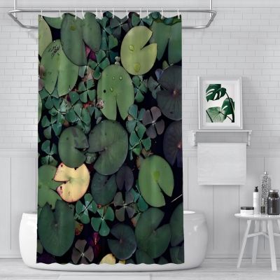Lily Pads Bathroom Shower Curtains  Waterproof Partition Curtain Designed Home Decor Accessories