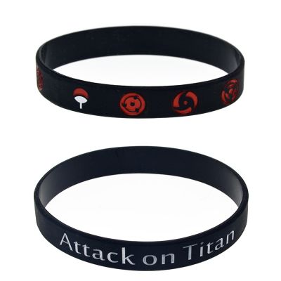 Anime Black/White Men Sport Bracelet Attack On Titan Rubber Silicone Bracelet Cartoon Figure Cosplay Wristband Hand Circle
