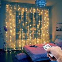 1/2/3M x3M LED Lamp String Indoor Outdoor Fairy Wedding Christmas Curtain USB Remote Control Lights Decor