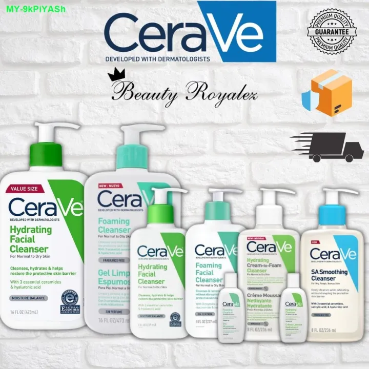 CeraVe SA Smoothing/Foaming/Hydrating/ Hydrating Cream-to-Foam Cleanser ...