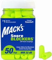 Macks Mack’s Snore Blockers Soft Foam Earplugs, 50 Pair – 32 dB High NRR – Comfortable Ear Plugs for Sleeping, Snoring, Loud Noise and Travel