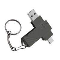 พอร์ตคู่แฟลชไดร์ฟ USB2.0 OTG Type-C โทรศัพท์มือถือ U Disk 64GB 32 128GB ยูเอสบีโลหะสำรองข้อมูล USB ปากกาไดรฟ์คอมพิวเตอร์