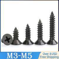 100 Buah M3 M3.5 M4 M5 Hitam Karbon Baja Salib Phillips Datar Countersunk Kepala Penyadapan Mini Sekrup Listrik/Penggunaan Kayu