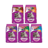 อาหารแมว WHISKAS CAT FOOD วิสกัส อาหารแมว ชนิดแห้ง แบบเม็ด  อาหารแมว สูตรแมวโต, 3 กิโลกรัม สำหรับแมวโตอายุ 1 ปีขึ้นไป