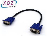 Kabel VGA 50Cm HD15pin Kabel VGA Male To Male 0.3M Kabel Komputer M/M Tembaga Murni Hitam