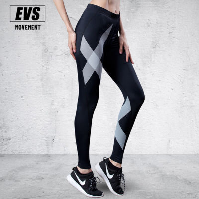 กางเกงรัดกล้ามเนื้อ EVS Women Compression Tights Move Black/White