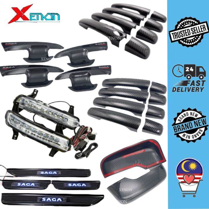 Proton saga vvt 2016 - 2021 accessories car carbon fiber /chrome cover