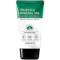 SOME BY MI TRUECICA MINERAL 100 CALMING SUNCREAM 50ml ป้องกันแสงแดดทั้ง UVA และ UVB ไม่ให้มาทำร้ายผิวได้อย่างดีเยี่ยม ด้วยเนื้อครีมบางเบา เกลี่ยง่าย