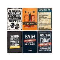 2023Work Out Slogan Poster Retro Gym Tin Sign Fitness Exercise Plate Vintage Sport Sign Pub Bar Gym Wall Decorative Plaque (only one size: 20cmX30cm)(Contact seller, free custom pattern)