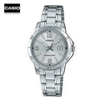 Velashop นาฬิกาข้อมือผู้หญิง Casio  สีเงิน สายสแตนเลส รุ่น LTP-V004D-7B2UDF, LTP-V004D-7B2, LTP-V004D