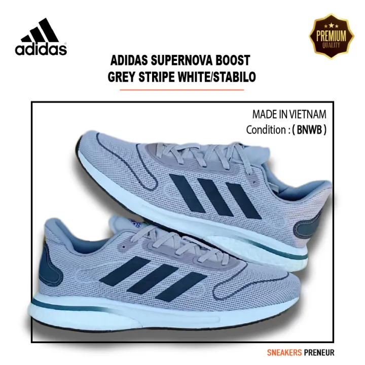 adidas grey stripe shoes