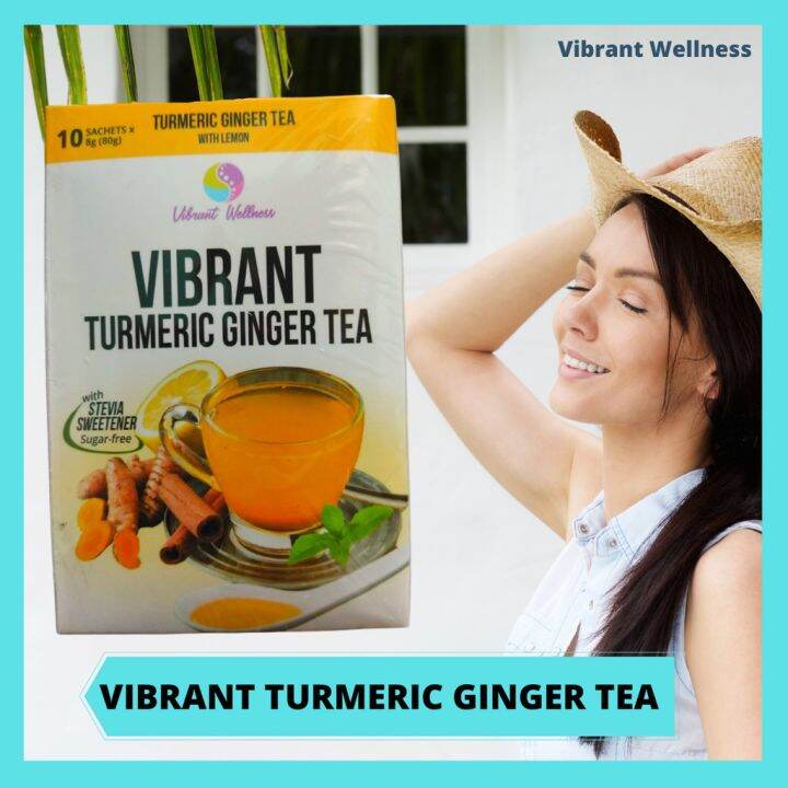 1 box Vibrant Turmeric Ginger Tea with Lemon and Ginger Immunity