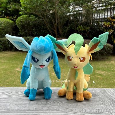 ❀ SHUAIYI Pokémon Squat e Glaceon Leafeon Brinquedo de pelúcia fofo boneca macia dos desenhos animados presente novo 2 estilos