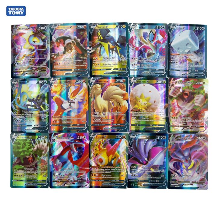 60-300Pcs TOMY POKEMON TAG TEAM GX VMAX V MAX for Shining Game Battle Carte  Card Children Toy