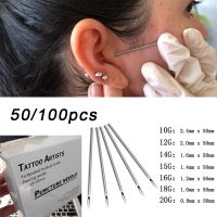 10-100pcs/lot Disposable Sterilized Body Piercing Needles Surgical Steel Tattoo Medical Ear Navel Nipple Lip Nose Ring Tools Kit Electrical Connectors