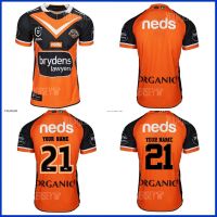 2021 WESTS TIGERS NRL AWAY JERSEY 2021/2022 Wests Tigers Rugby TRAINING SHORTS JERSEY ขนาด S-3XL-5XL