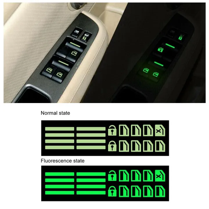 Console Button Sticker Decal Window Adhesive Luminous Panel Replacement ...