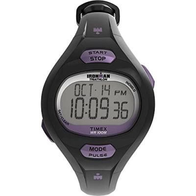 Timex Womens T5K187 Ironman Pulse Calculator Black/Purple Resin Strap Watch