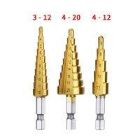 3 ชิ้น / ชุด 3-12 มม. 4-12 มม. 4-20 มม. HSS ร่องตรงขั้นตอน เจาะ บิตไทเทเนียมเคลือบไม้ เครื่องตัดรูโลหะ แกนเจาะ เครื่องมือ ชุดเครื่องมือ